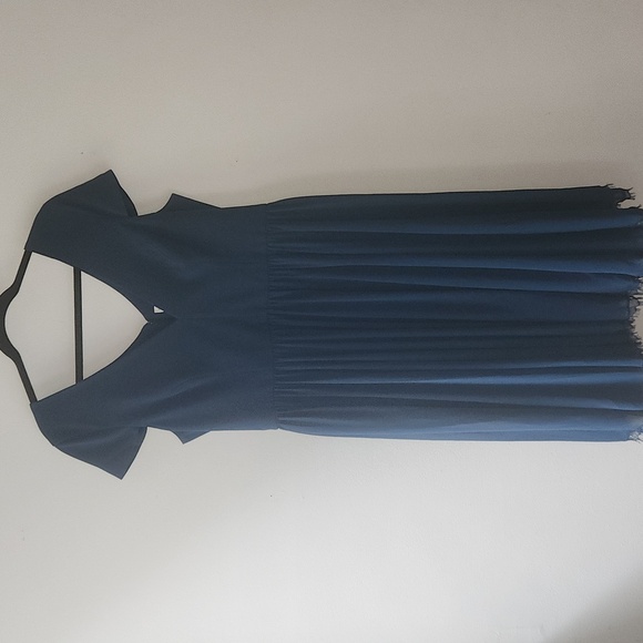 Dress the Population Corey V Neck Short Sleeve Chiffon Lace Trim Midi, Size Xxl - Picture 6 of 15